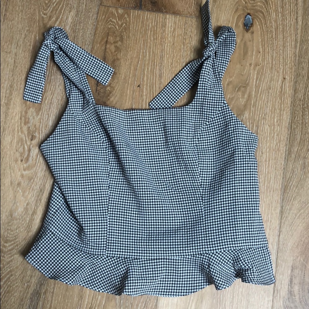 Vine and love peplum gingham top